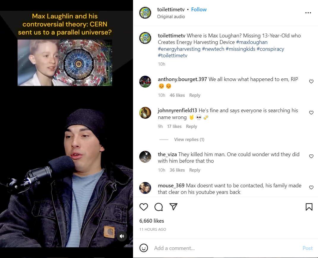 Fact Check Max Loughan NOT Missing 'About Six Years' 'Energy